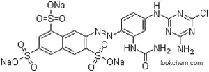 1,3,6-Naphthalenetrisulfonic acid, 7-[[2-[(aminocarbonyl)amino]-4-[(4-amino-6-chloro-1,3,5-triazin-2-yl)amino]phenyl]azo]-, trisodium salt
